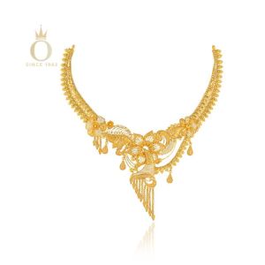 Gleaming Bride Gold Necklace-Yellow Gold-22