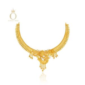 Fancy Bride Gold Necklace-Yellow Gold-22