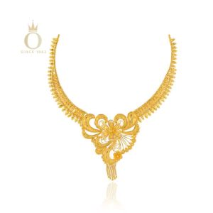 Floral Aura Gold Necklace-Yellow Gold-22