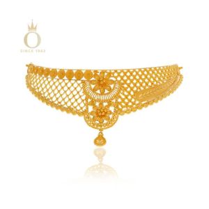 Bridal Bliss Gold Choker Necklace-Yellow Gold-22