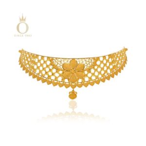 Serene Bloom Gold Choker Necklace-Yellow Gold-22