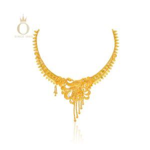 Gleaming Peacock Gold Necklace