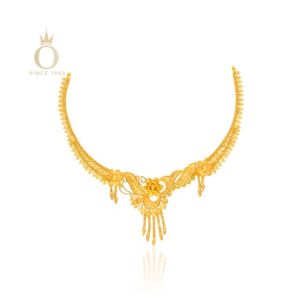 Floral Queen Gold Necklace-Yellow Gold-22
