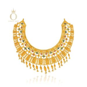 Vibrant Trilliums Gold Necklace-Yellow Gold-22