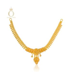 Sleek Flora Gold Necklace-Yellow Gold-22