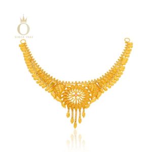 Floral Core Gold Necklace-Yellow Gold-22