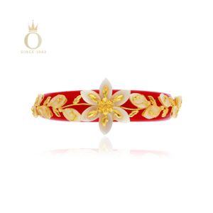 Serene Lily Gold Pola Bangle-Yellow Gold-22