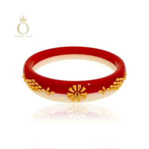 Daisy Bloom Gold Pola Bangle-Yellow Gold-22