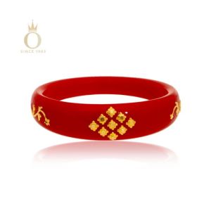 Rhombic Appeal Gold Pola Bangle-Yellow Gold-22