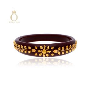 Dusky Stunner Gold Pola Bangle-Yellow Gold-22