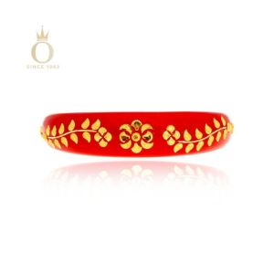 Wavy Twig Gold Pola Bangle-Yellow Gold-22