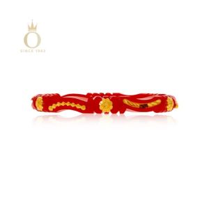 Intricate Curves Gold Pola Bangle-Yellow Gold-22