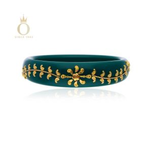 Greeny Splendour Gold Pola Bangle