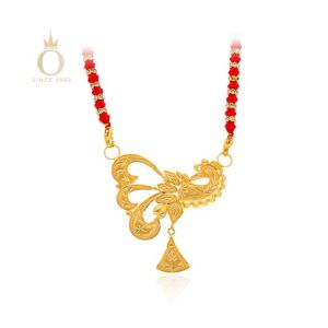 Artsy Peacock Gold Pendant-Yellow Gold-22