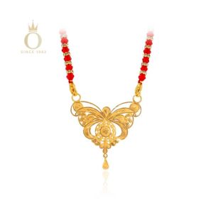 Butterfly Delight Gold Pendant-Yellow Gold-22